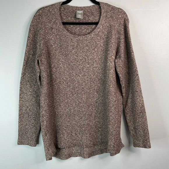 JOE FRESH Active Side Slit Knit Sweater Maroon  Brown Marled Crewneck Stretch M - Picture 11 of 11